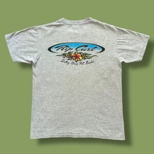 Vintage 90s Rip Curl Shirt Surf Tee Destroy Waves Not Beaches Gray Mens Medium